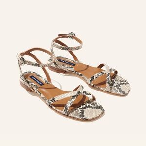 Margaux The Flat Sandal Python Embossed Size 6.5N